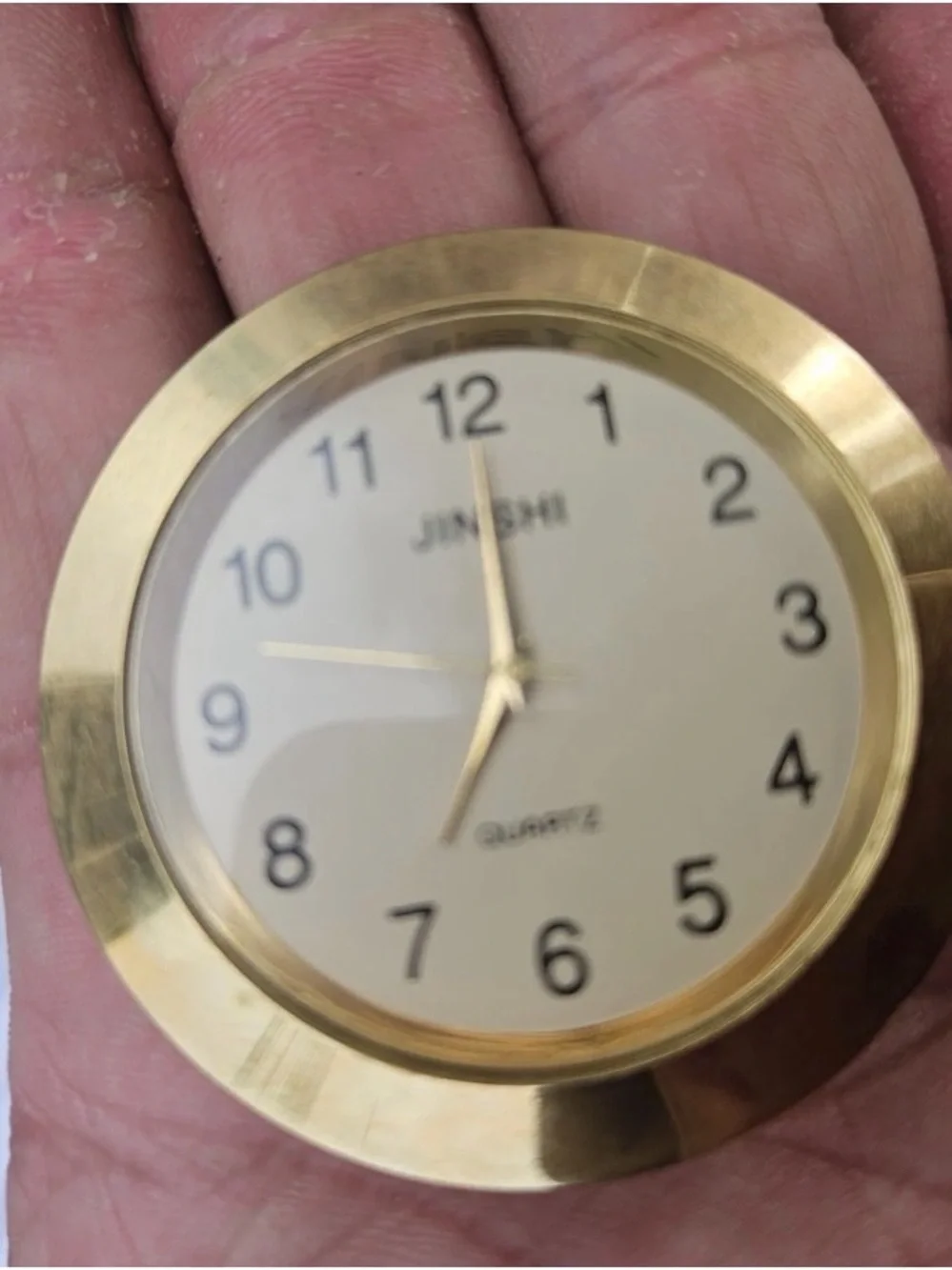 Vintage Porcelain Rose Mantel Clock | Gold Gilt | Quartz Shelf Clock